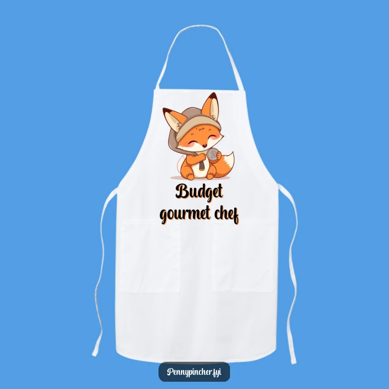 Funny Kawaii Fox Apron, Smart Chef, Culinary Humor Gift