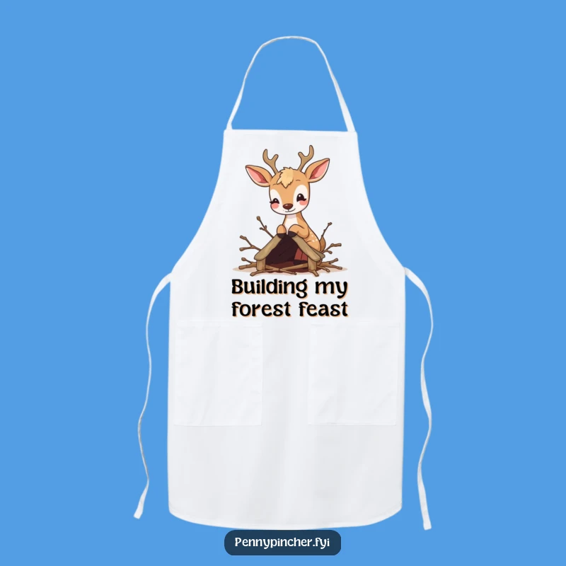 Funny Deer Crafter Apron: Cute deer protecting clothes while crafting, a funny gift for chefs.