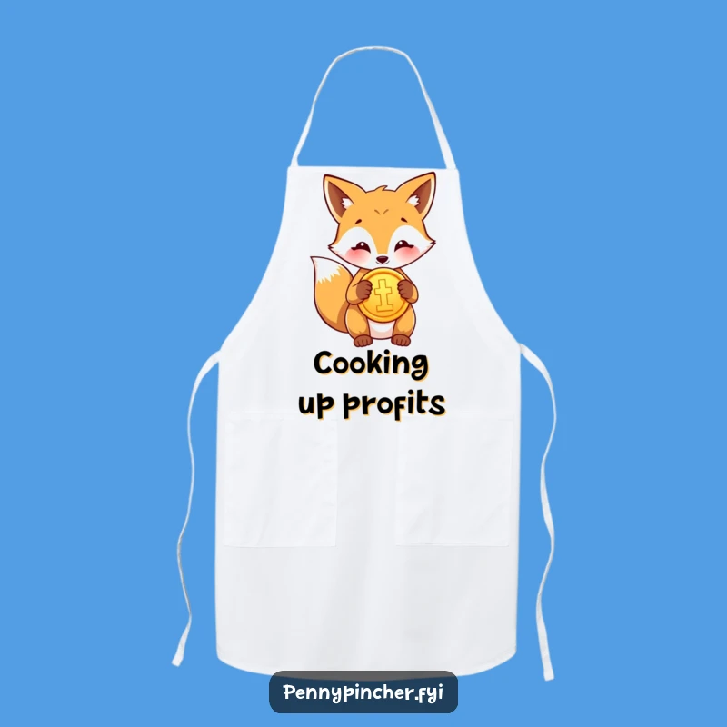 Funny Fox Polishing Gold Coin Apron - Kitchen Essential, Hilarious Funny Gift