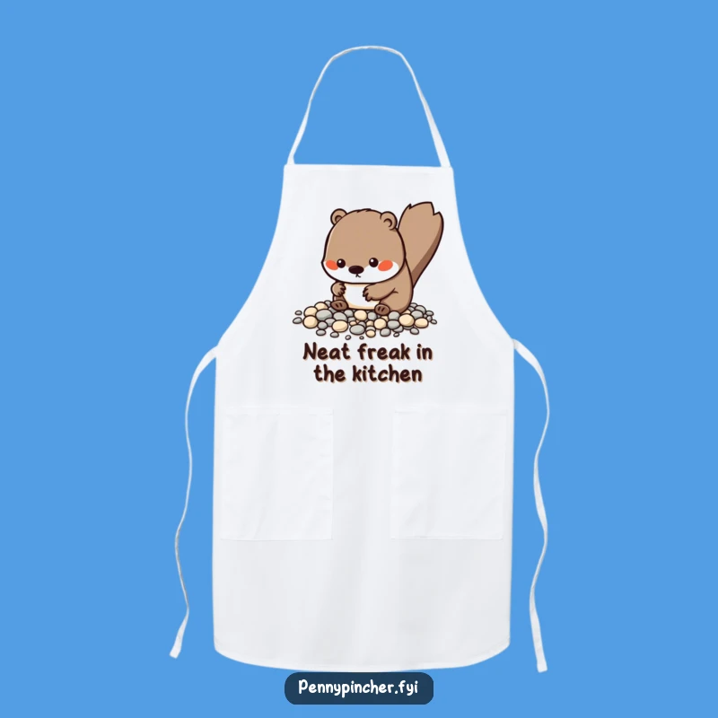 Funny Kawaii Beaver Apron, Meticulous Chef, Culinary Humor Gift