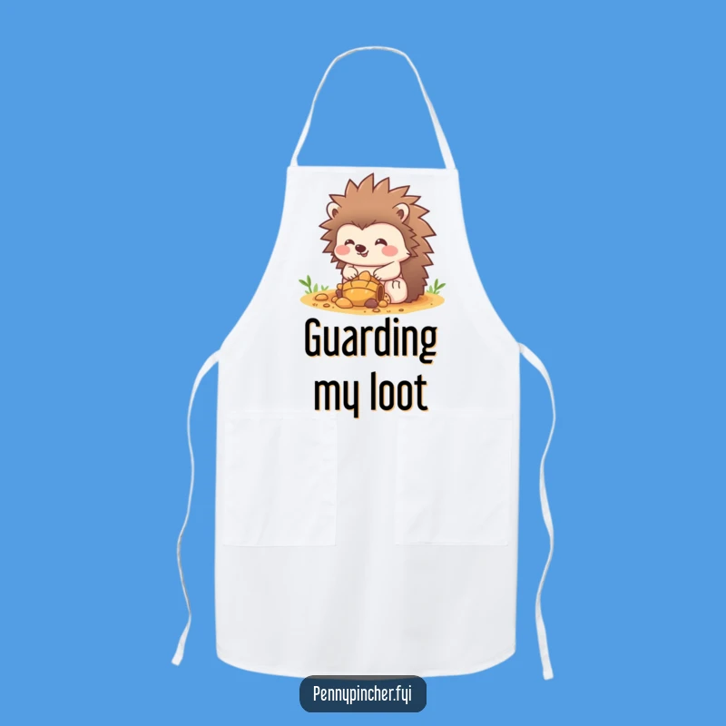 Funny Hedgehog Treasure Apron: Cook Up Some Fun While Guarding Your Kitchen!