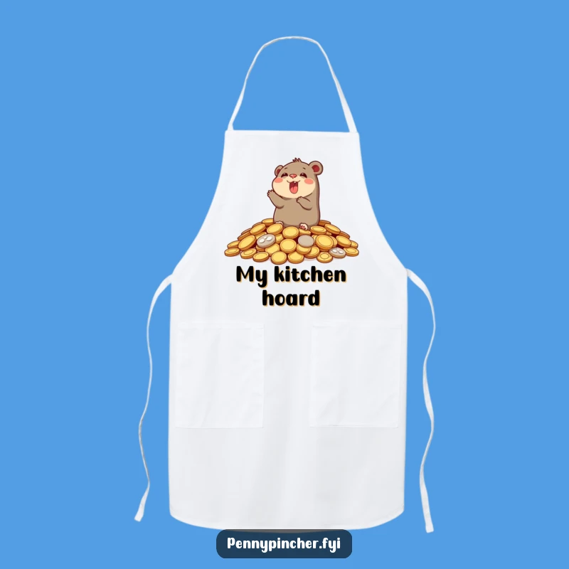 Funny Chef Mole's Coin Apron: Joyful Character's Kitchen Wealth Wear