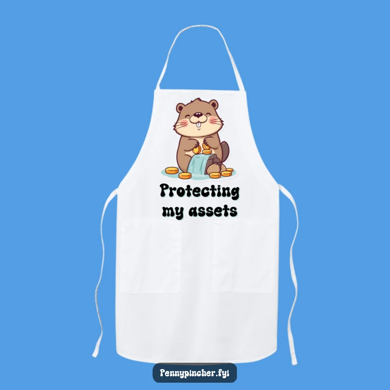 Funny Beaver Coin Dam Apron: Cook Up Laughs with Hilarious Kitchen Style!