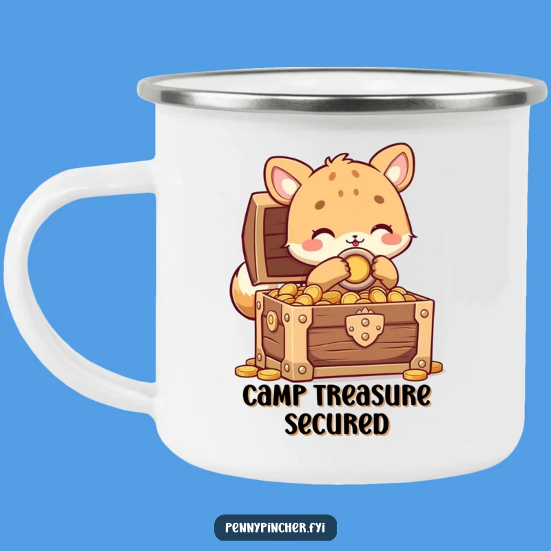 Funny Animal Treasure Camping Mug: Locked Chest, Perfect Humorous Gift
