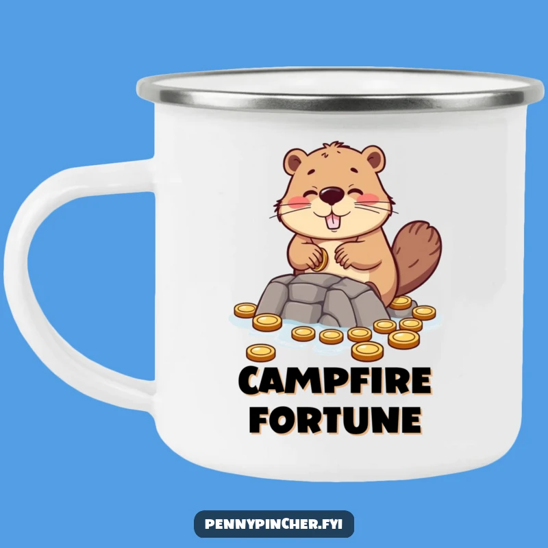 Funny Beaver Building Coin Dam Camping Mug - Trail Snacks, Awesome Funny Gift