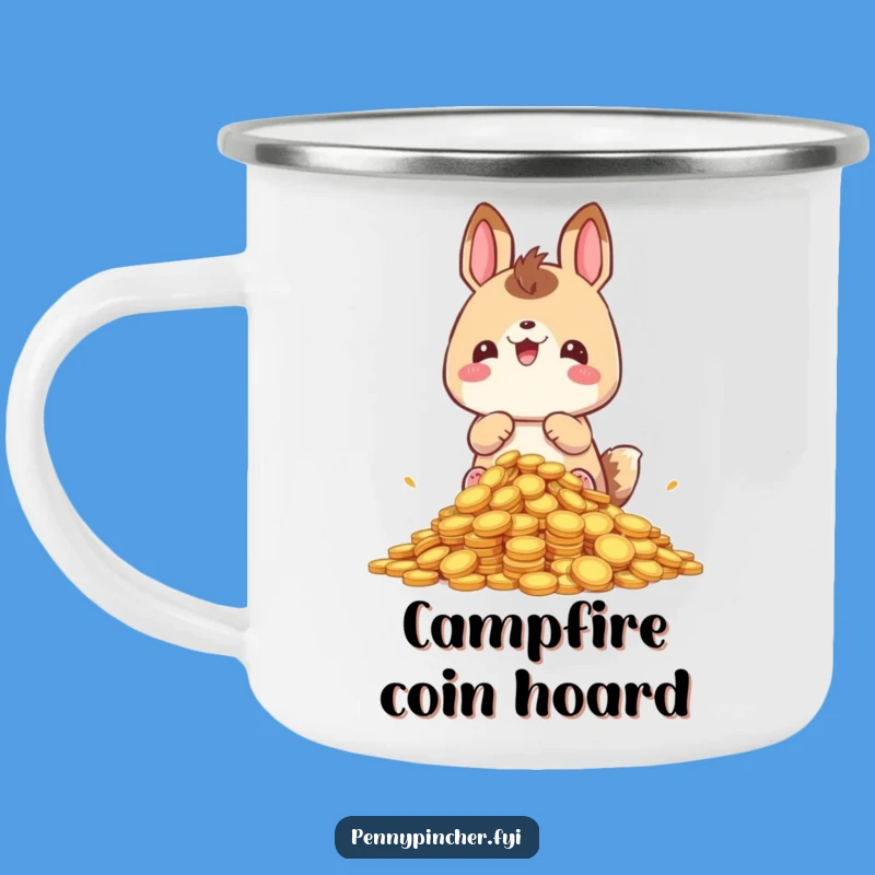 Funny Hoarding Animal Camping Mug: Campfire Riches, Perfect Adventure Gift!
