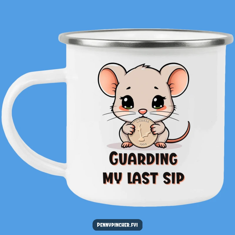 Funny Cautious Mouse Penny Camping Mug - Durable Minimalist Companion