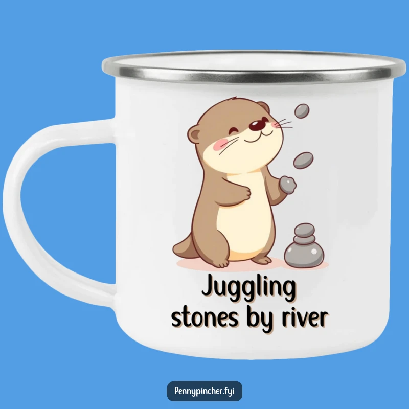 Funny Juggling Otter Camping Mug: Adventure with Kawaii Playfulness