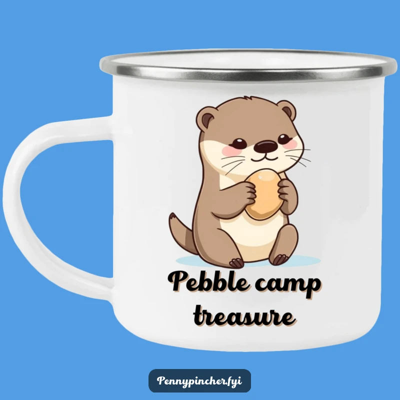 Funny Otter Campfire Mug: Hilarious Outdoor Gift for Pebble Collectors
