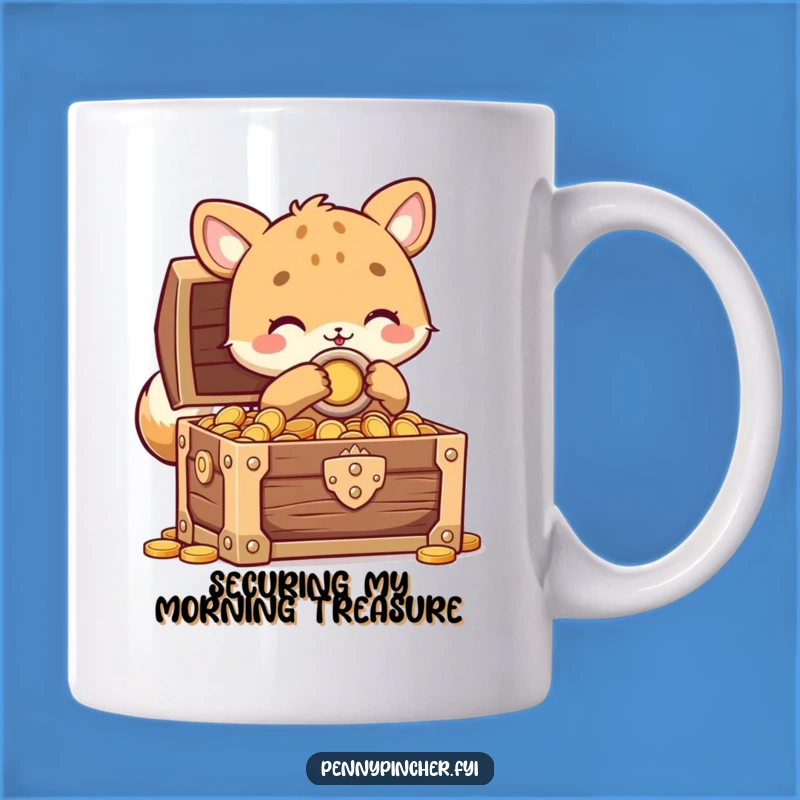 Funny Animal Treasure Hunter Mug: Locked Chest, Perfect Humorous Gift for Savers