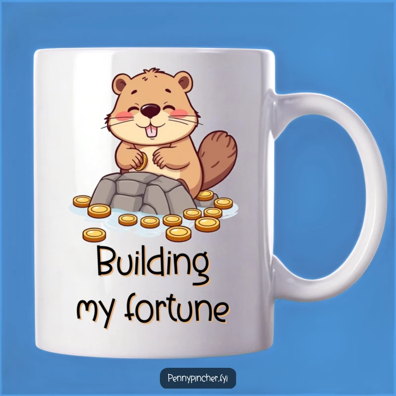 Funny Beaver Building Coin Dam Mug - A Hilarious Gift for Ambitious Builders