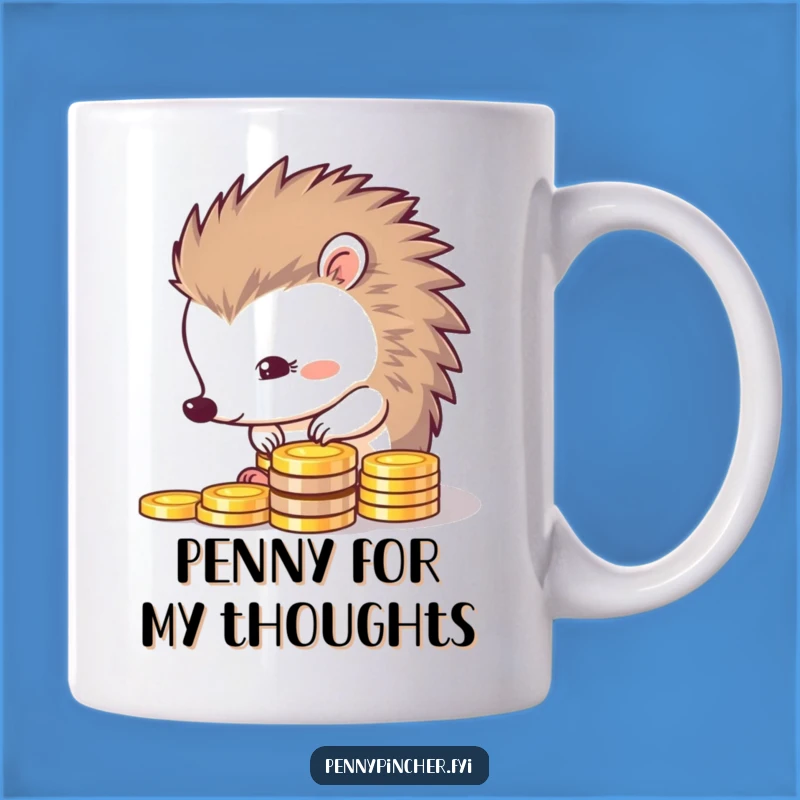 Funny Thrifty Hedgehog Mug: Careful Coin Collector's Smart Gift