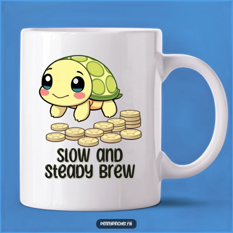 Funny Turtle Pennies Mug: A Hilarious Slow-Mo Gift for Savers!