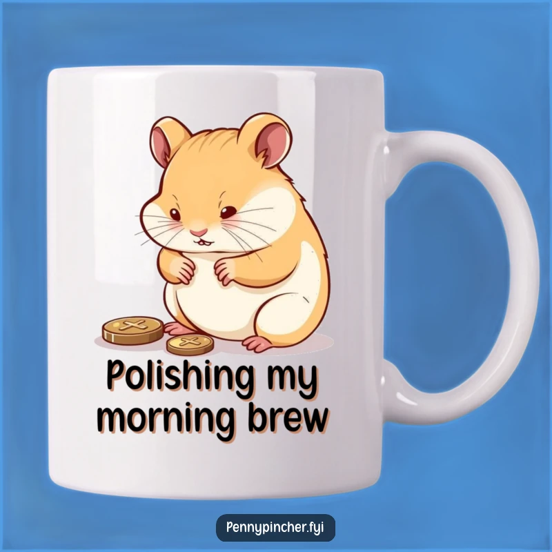 Funny Hamster Polishing Penny Mug: A Hilarious Gift for the Diligent and Diligent