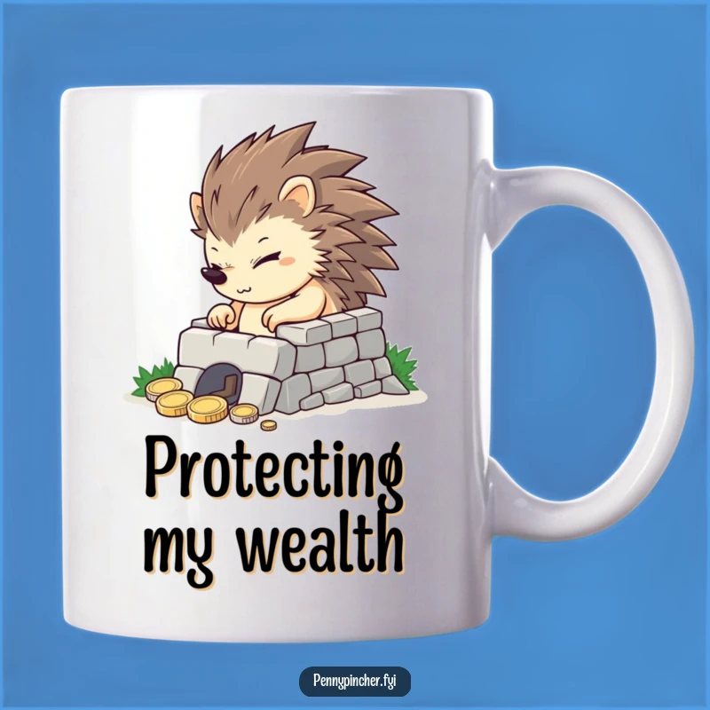 Funny Hedgehog Coin Fortress Mug: A Hilarious Gift for Savers and Builders