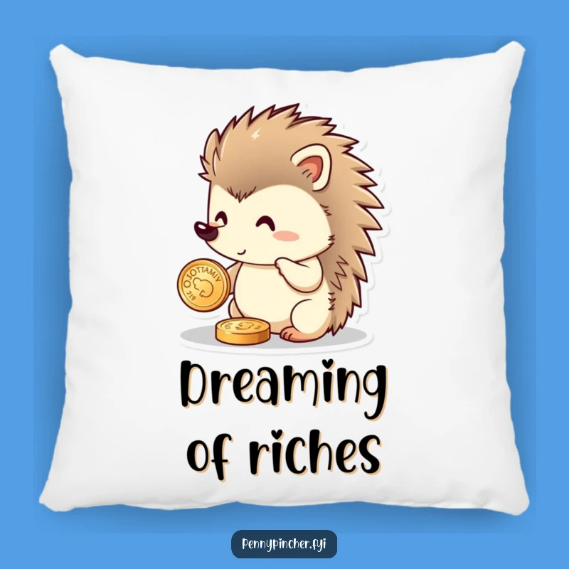 Funny Hedgehog Pillow: Cozy Cuddles with a Comedic Coin Saver!