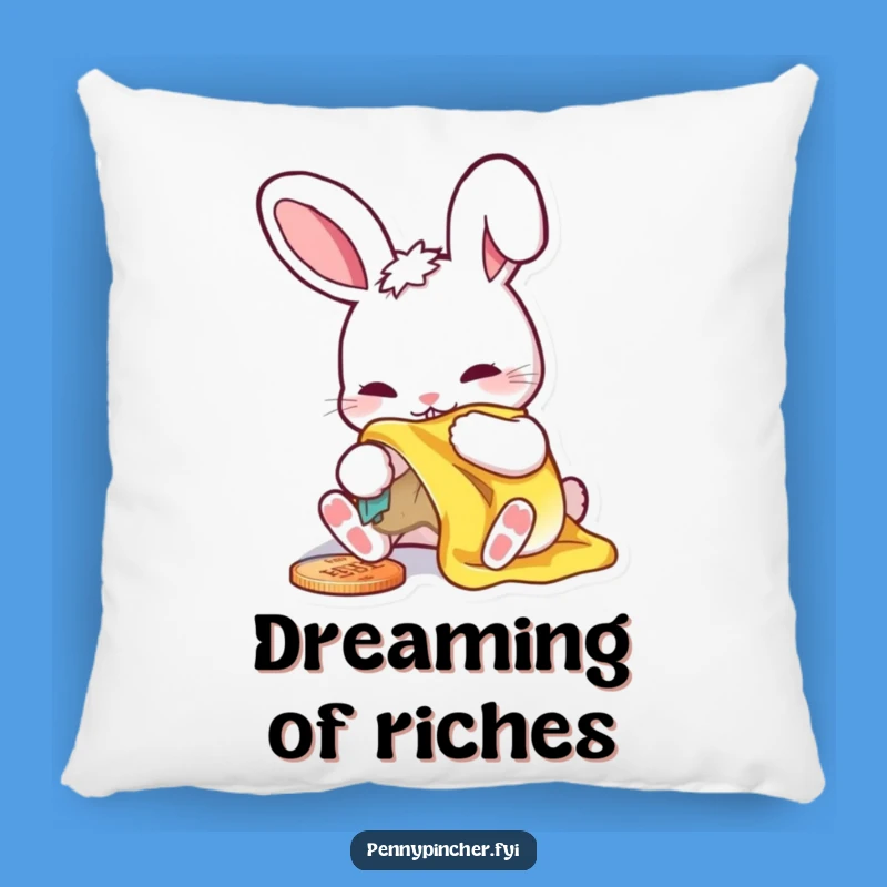 Funny Rabbit Penny Pillow - Cozy Humorous Gift