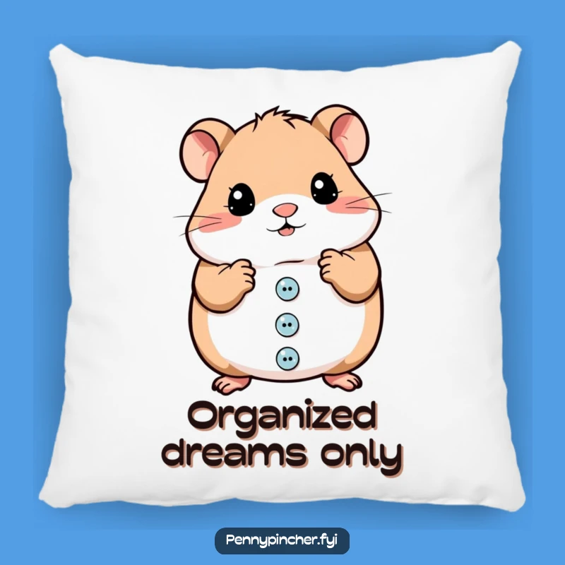Funny Hamster Button Decor Pillow - Cozy Humorous Gift