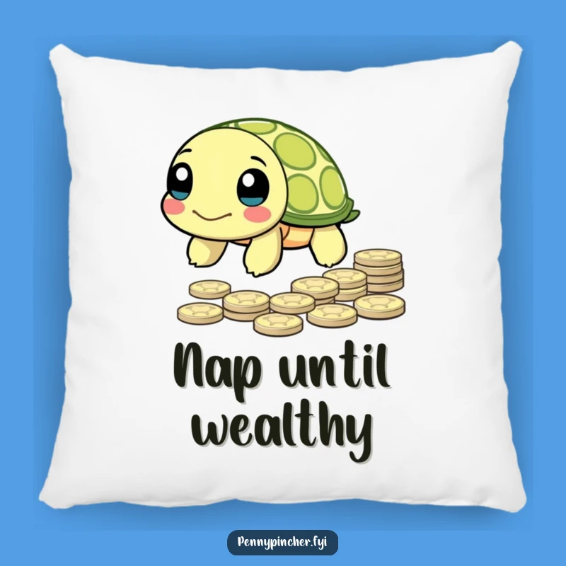 Funny Turtle Pennies Pillow: Cozy Comfort Meets Slow and Steady Charm!
