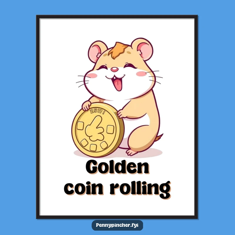 Funny Hamster Success Art Print: Hilarious Decor for Motivated Spaces