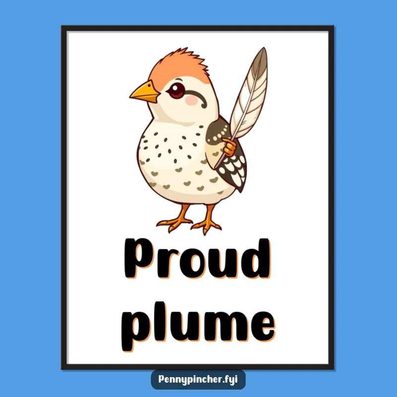 Funny Quail Feather Pride Digital Print - Instant Elegant Decor