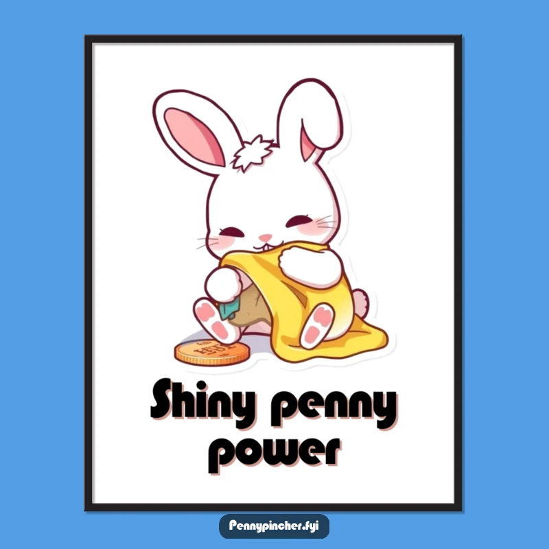 Funny Rabbit Penny Digital Art - Instant Humorous Decor Gift