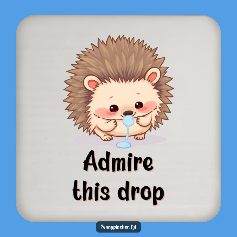 Funny Hedgehog Coaster: Protect Surfaces Gently, a Smart Funny Gift!