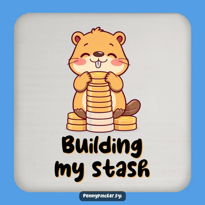Funny Beaver Coaster: Protect Surfaces with Comedic Coin Stacking!
