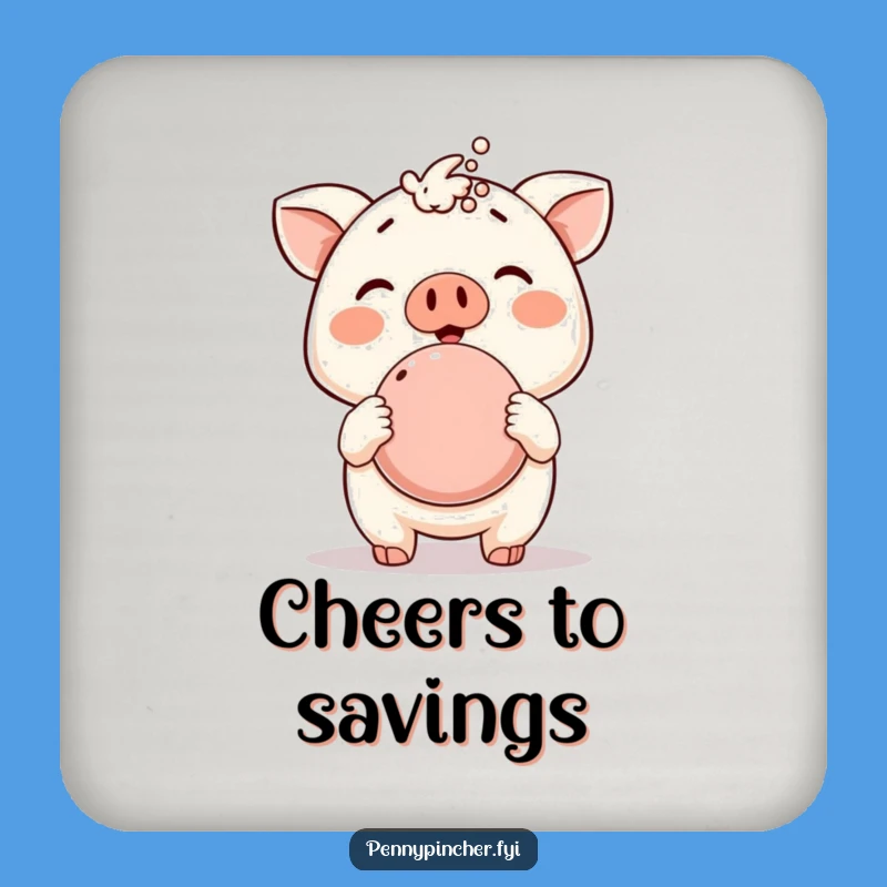 Funny Piggy Bank Coaster - Protect Surfaces with Prosperity!