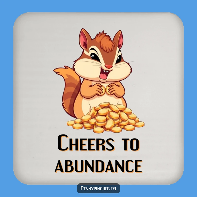 Funny Chipmunk Hoarder Coaster Set: Protect Surfaces with Determined Character Art