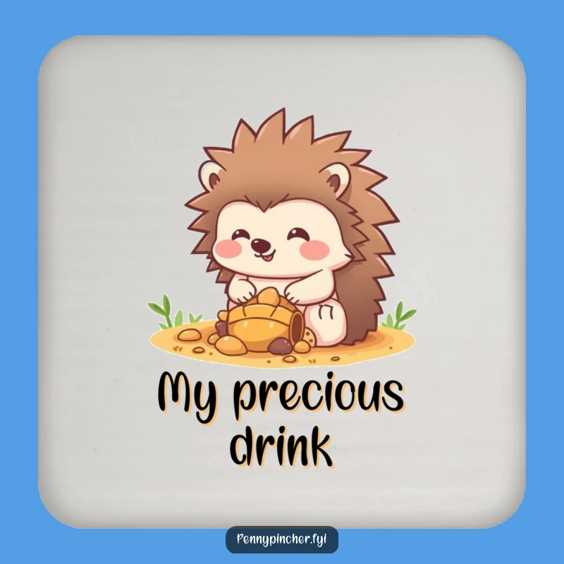 Funny Hedgehog Treasure Coaster: Protect Your Surfaces with Cute Guard!