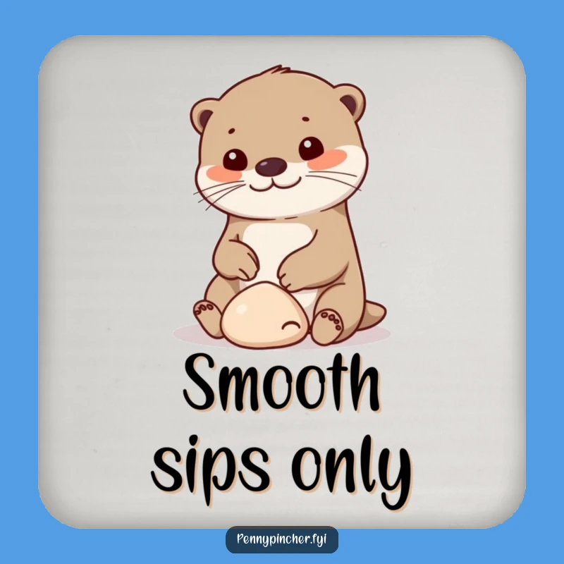 Funny Otter Pebble Partner Coaster - Protects Surfaces with Humor