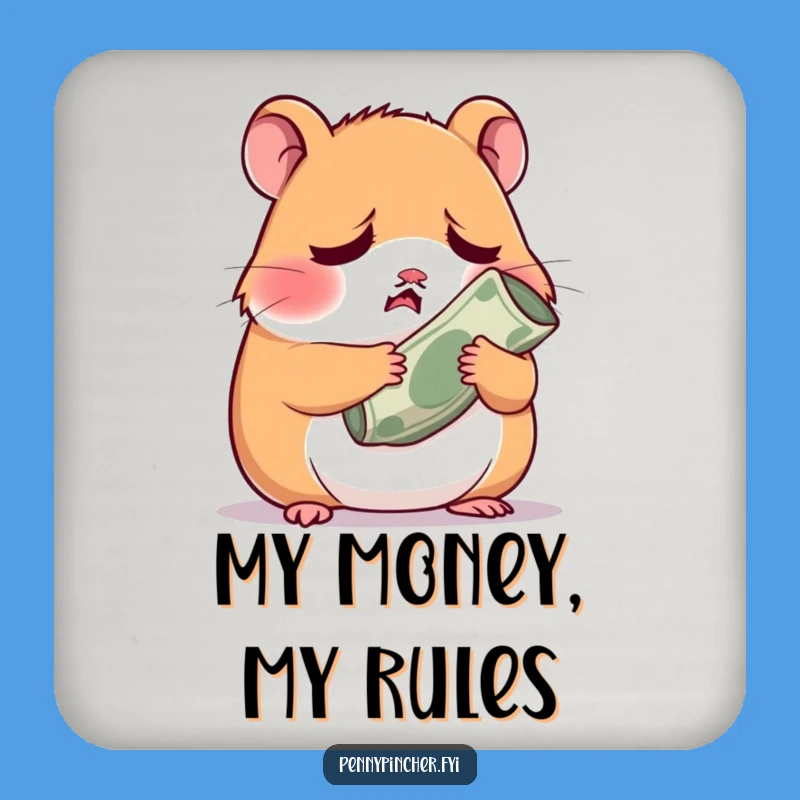 Funny Worried Hamster Coaster: Protect Surfaces from Spills (and Stress)