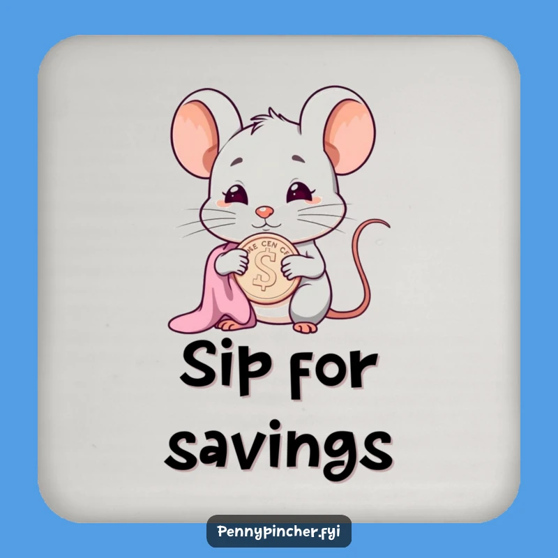 Funny Smug Mouse Coaster Set: Protect Surfaces with Polishing Cent Character Art