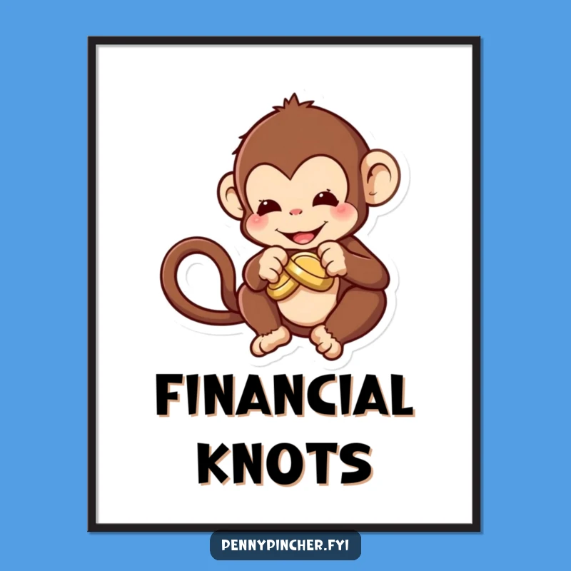 Funny Monkey Coin Knot Poster: Art for the Clever and Complicated!
