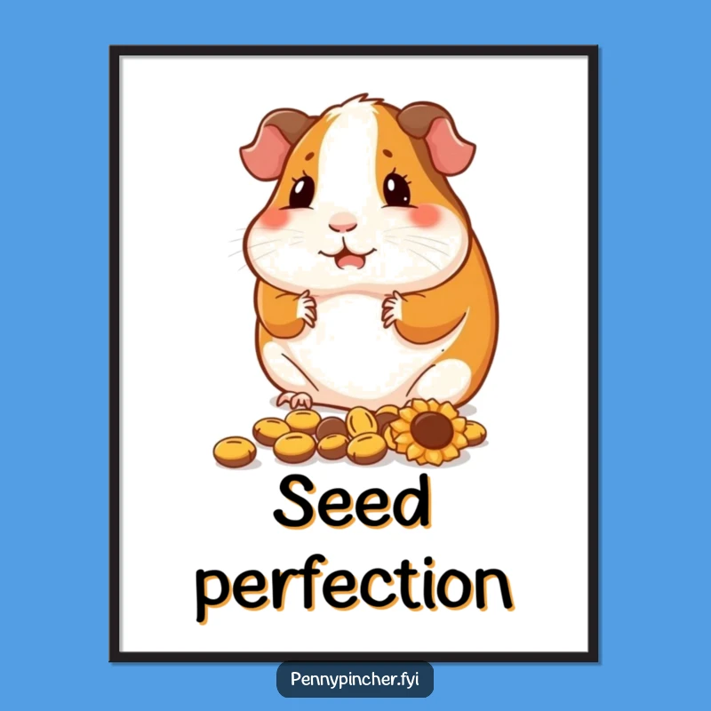 Funny Guinea Pig Seed Arrangement Poster - Neat Wall Art Gift