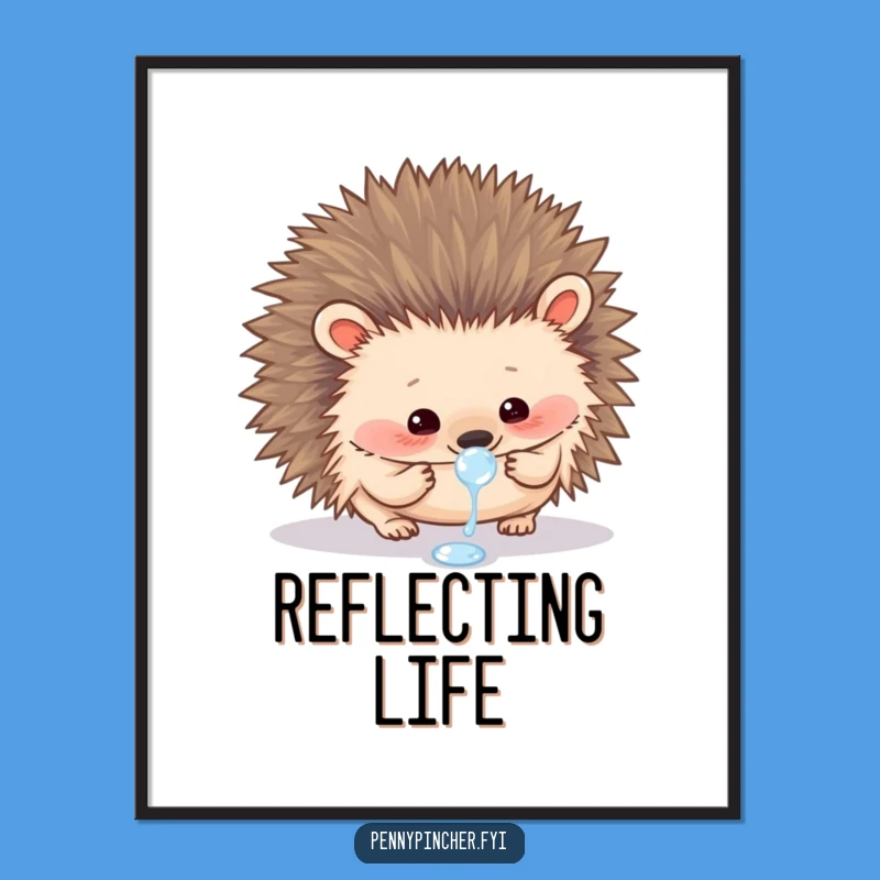Funny Hedgehog Poster: Delicate Observation Art, a Chic Funny Gift!
