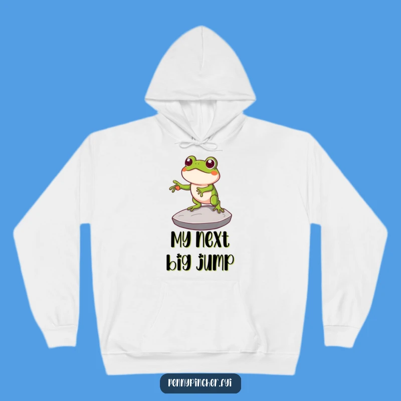 Funny Clever Frog Coin Stepping Stone Hoodie: Stay Warm and Witty on Your Journey