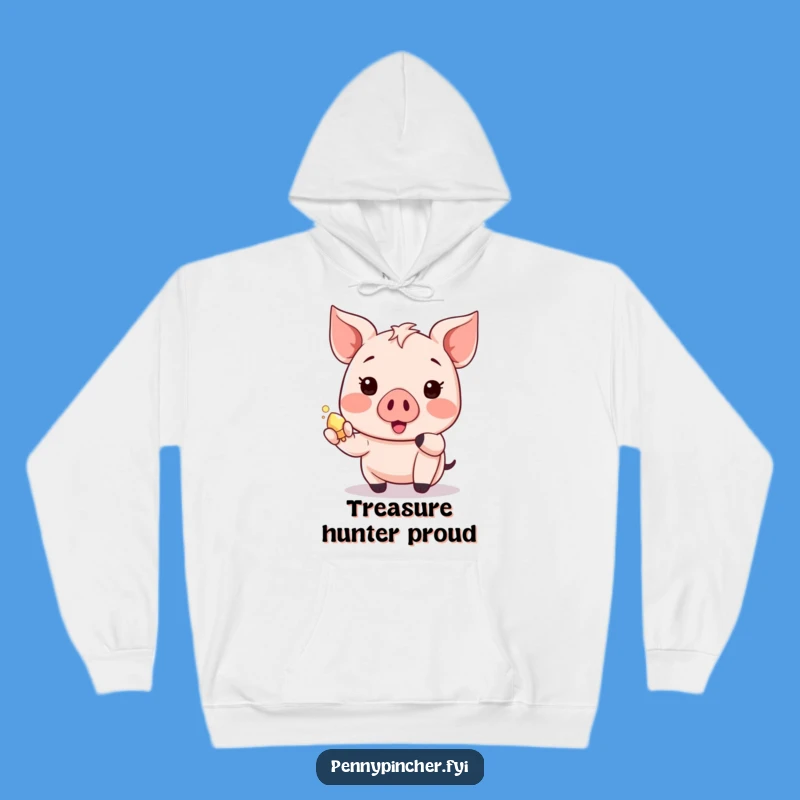 Funny Treasure Piglet Hoodie: Cozy Kawaii Comfort with a Shiny Find