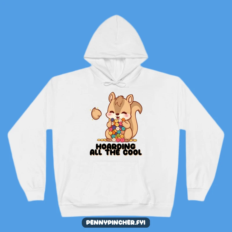 Cozy Funny Squirrel Button Hoarder Hoodie: Keep Your Treasures (and Yourself) Warm