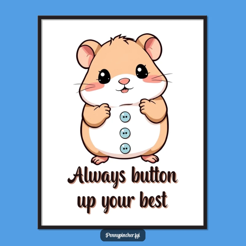 Funny Free Printable Wall Art: Meticulous Hamster, Quirky Downloadable Decor Gift