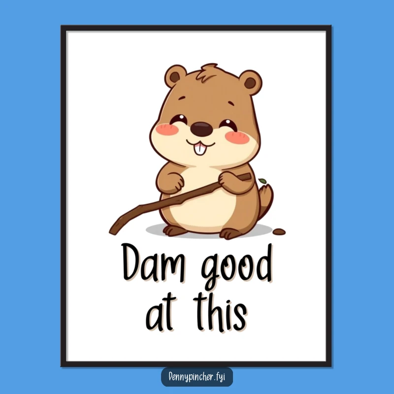 Free Printable Beaver Wall Art: Funny DIY Decor Downloadable Poster for Crafty Spaces