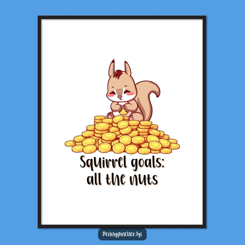 Free Printable Wall Art: Counting Squirrel, Downloadable Art, Humorous Decor Gift