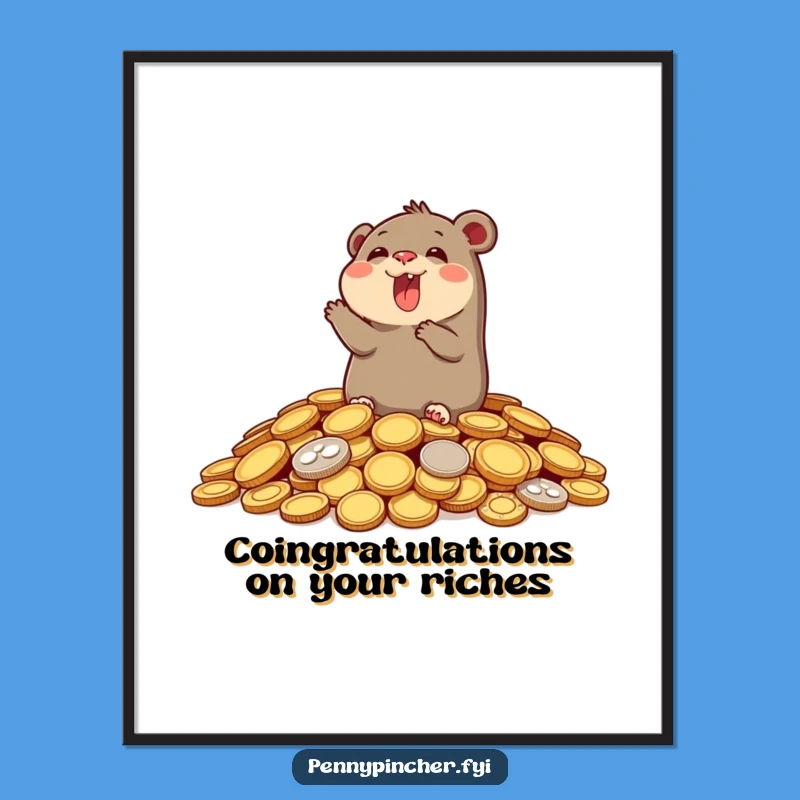 Funny Free Printable Wall Art: Mole's Coin Fortune - Humorous Decor, Downloadable Art Gift