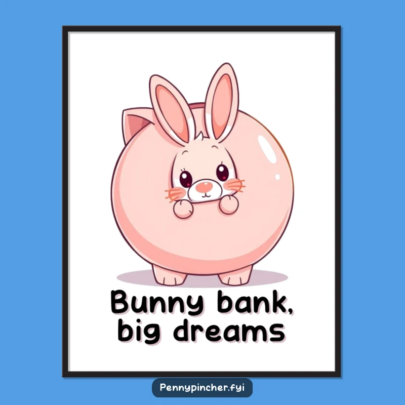 Funny Free Printable Wall Art: Shy Rabbit and Piggy Bank for Cute Decor!