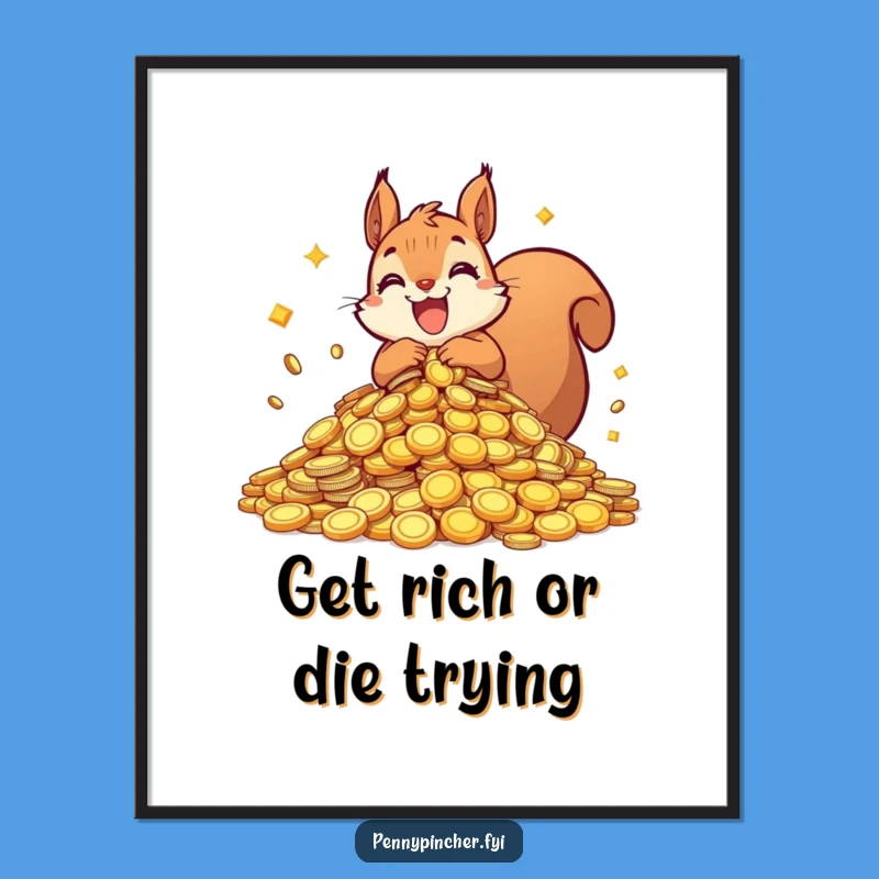 Free Printable Squirrel Wall Art: Funny Hoarding Decor Downloadable Gift