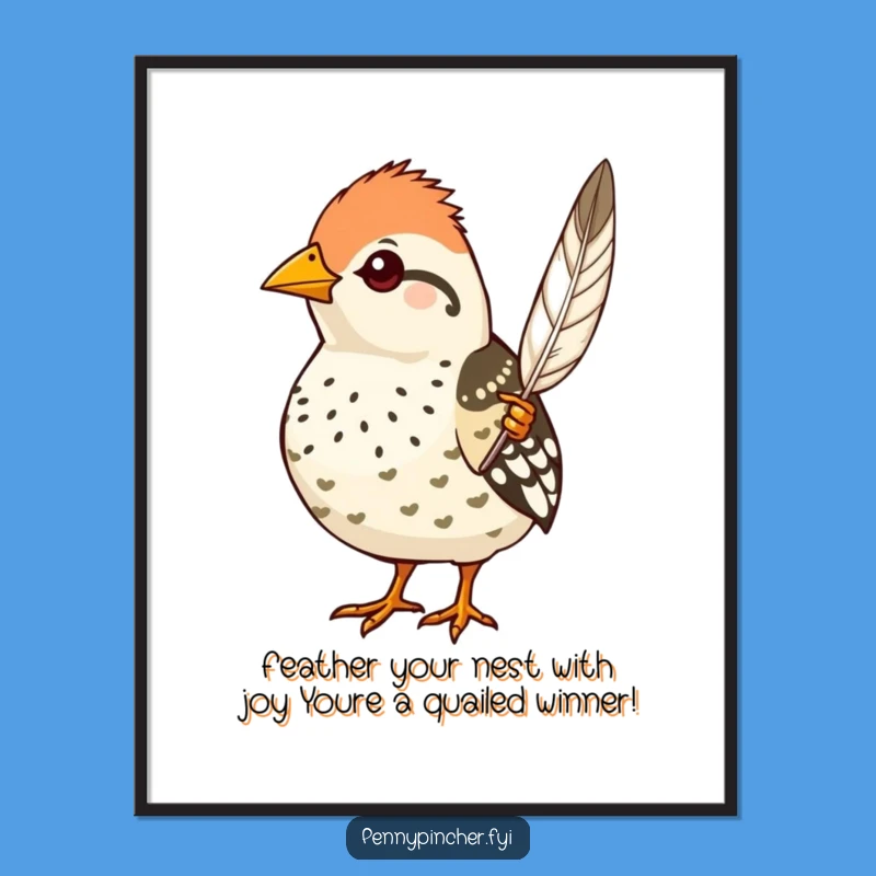 Proud Quail Feather Art: Free Printable Downloadable Decor with Elegance