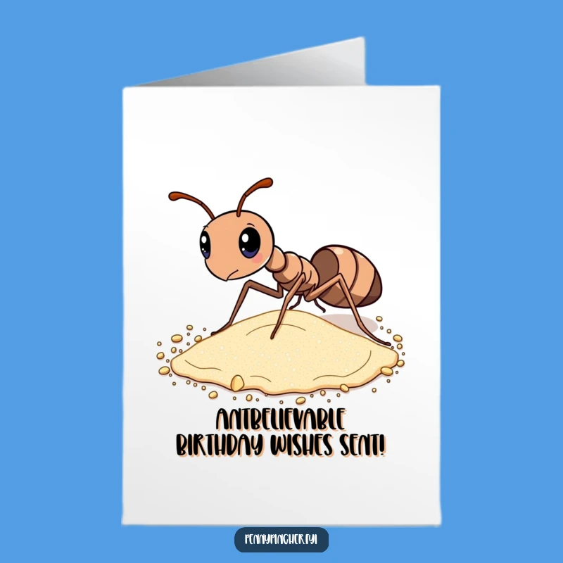Free Printable Birthday Card: Diligent Ant's Effort, Unique Downloadable Gift for a Hardworking Celebration