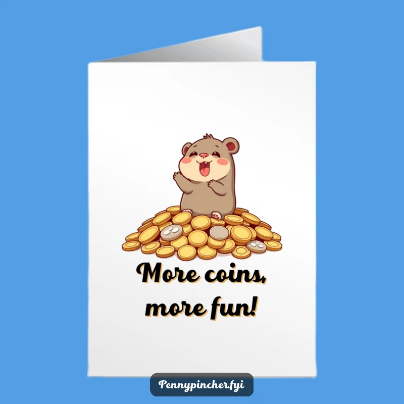 Free Printable Birthday Card: Joyful Mole Loves Your Big Bucks - Funny Downloadable Gift