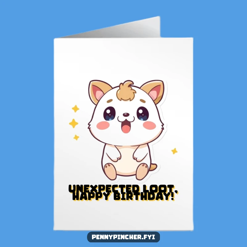 Funny Surprise Animal Free Printable Birthday Card: A Coin Discovery downloadable gift!